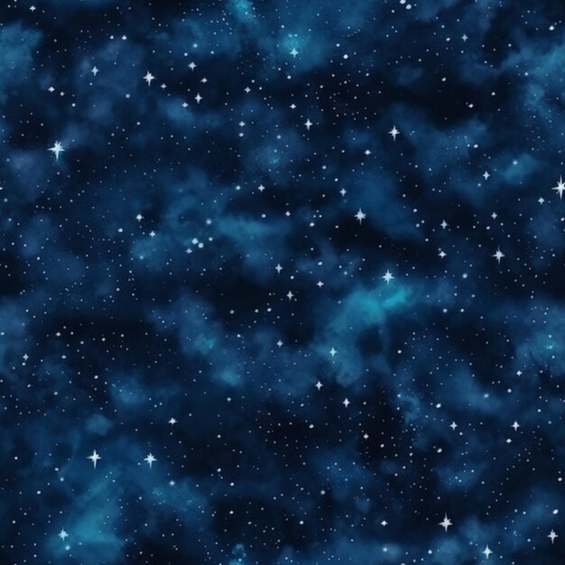 a blue sky with stars and clouds in the background generative ai