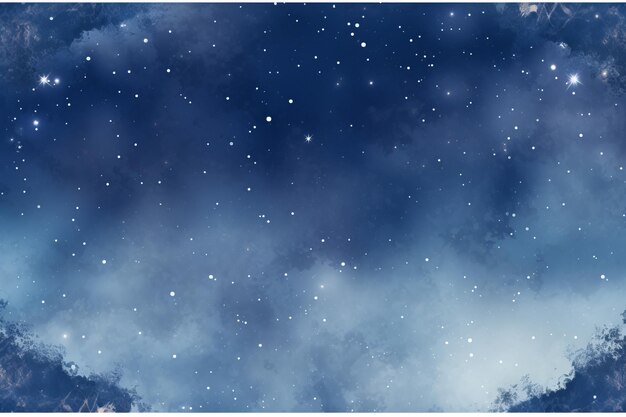 a blue sky with stars and clouds in the background