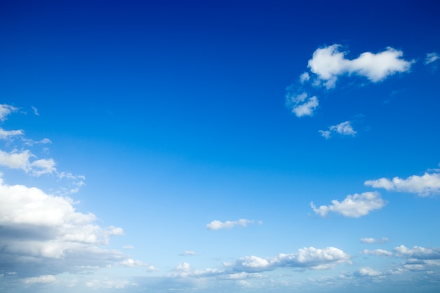 Blue sky with tiny clouds