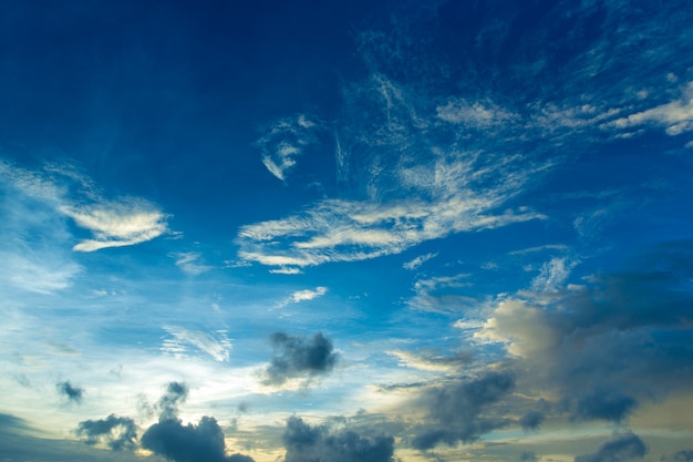 Blue sky  with tiny clouds