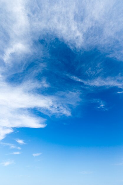 Blue sky with tiny clouds