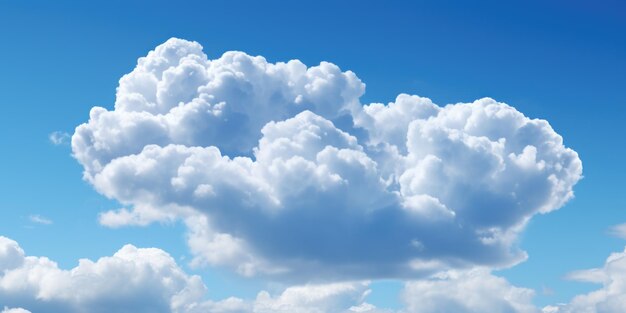 Blue sky with volumetric cloud