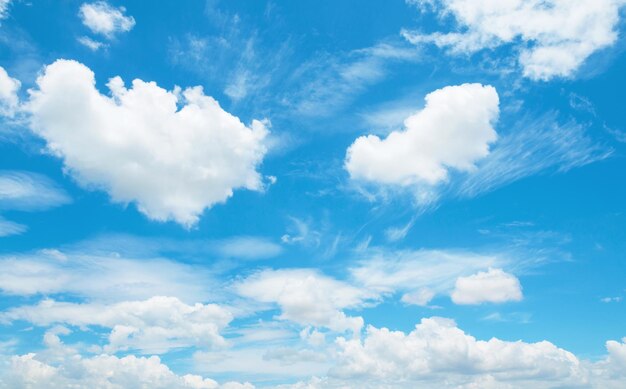 Foto cielo blu con sfondo di nuvole bianche