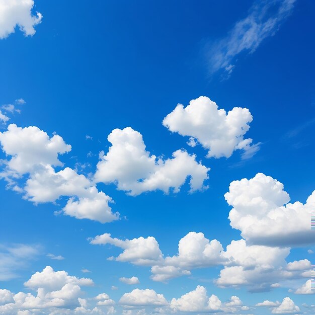 Blue sky with white clouds background generated by ai