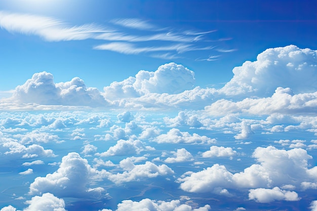 写真 青い空と白い雲が動く生成ia