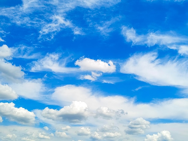 Blue sky with white clouds. Natural background.