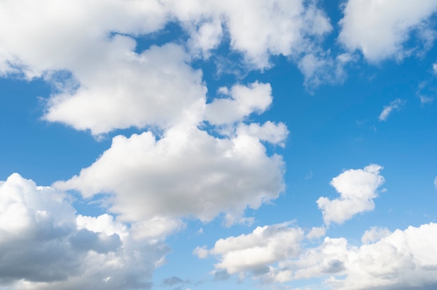 Blue sky with white clouds, summer beautiful sky