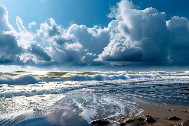 Foto cielo blu con nuvole bianche