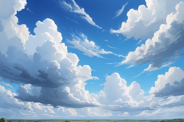 Blue sky with white clouds