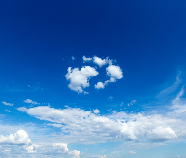 Blue sky with white clouds.