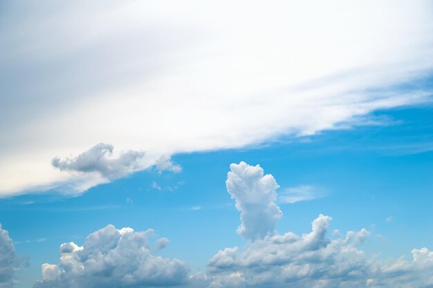 Blue sky with white and gray clouds