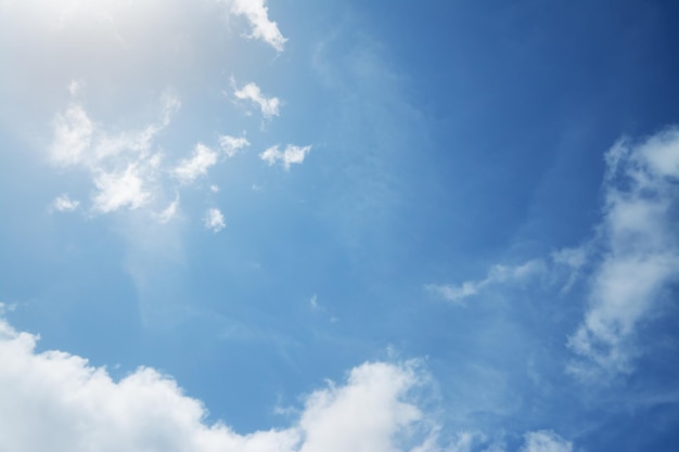 Blue sky with white soft clouds