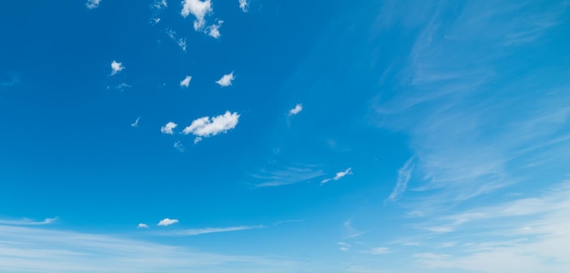 Blue sky with white soft clouds