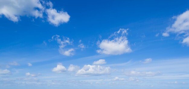 Blue sky with white soft clouds