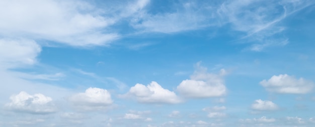 Blue sky with white soft clouds