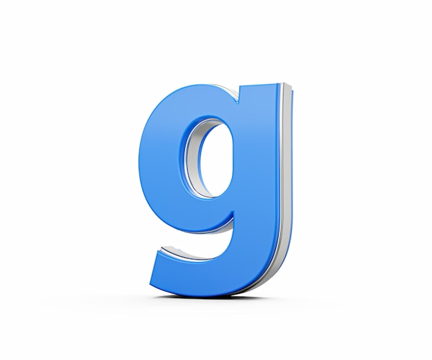 青い小文字 g アルファベット g 麗な近代的なデザインといの3Dイラストで輝いています
