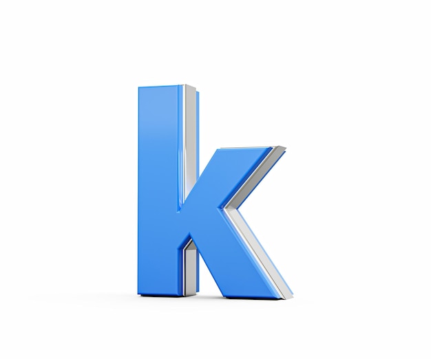 blue small letter k alphabet k gleams with its sleek modern design with sharp edges 3d illustration