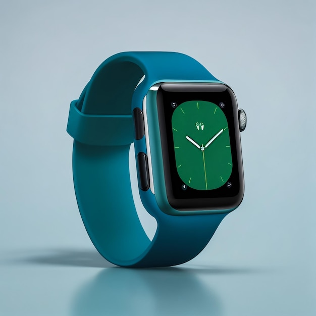 Blue Smart Watch Isolated 3D rendering