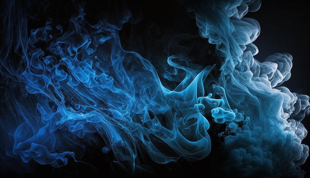 Blue smoke on a black background