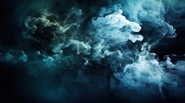 Blue smoke on a black background