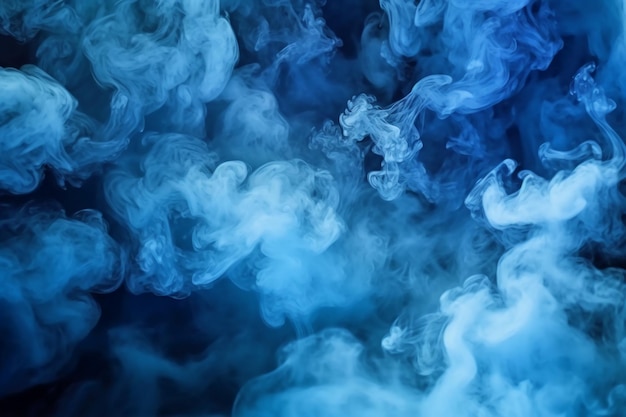 Photo blue smoke on a black background