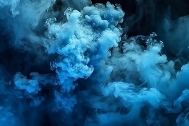 Blue smoke on a black background