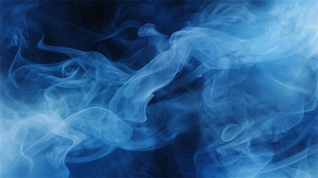 Photo blue smoke on a dark background abstract background for your design