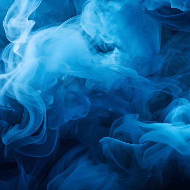 Photo blue smoke on a dark blue background