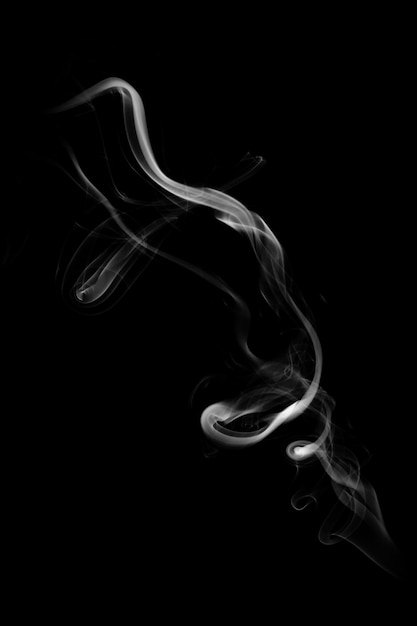 Blue smoke isolated on a black background. template for design