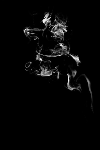 Blue smoke isolated on a black background template for design