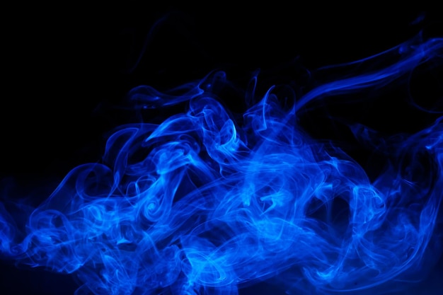 blue smoke motion on black background