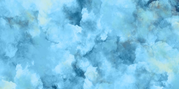 Blue smoke in the sky watercolor background