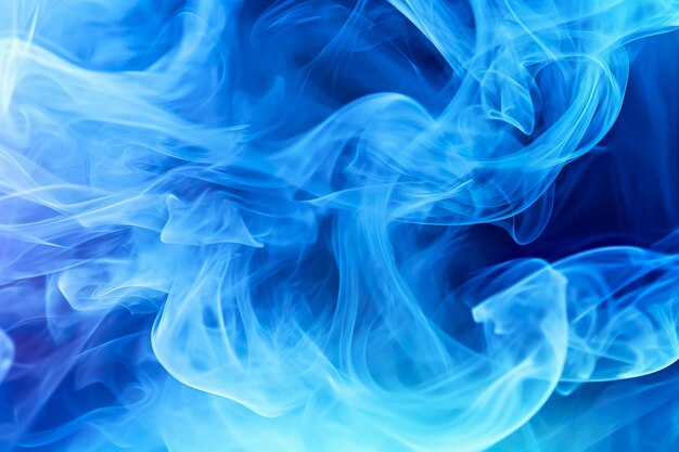 Photo blue smoke or steam texture background abstract soft lines pattern