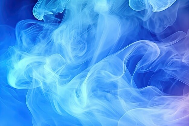 Blue smoke texture background abstract magic swirl of steam generative AI