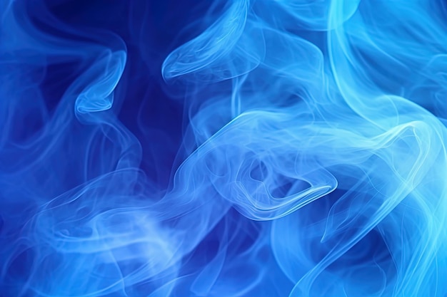 Blue smoke texture background abstract magic swirl of steam generative AI