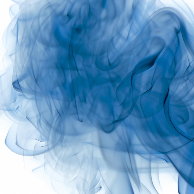 Photo blue smoke in a white background with a white background