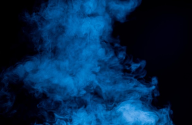 Blue smoke with black background cloud