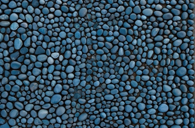 Photo blue smooth pebbles texture