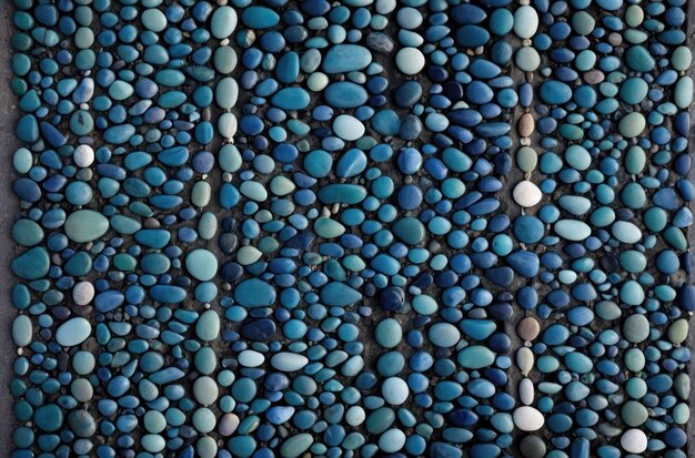 Photo blue smooth pebbles texture