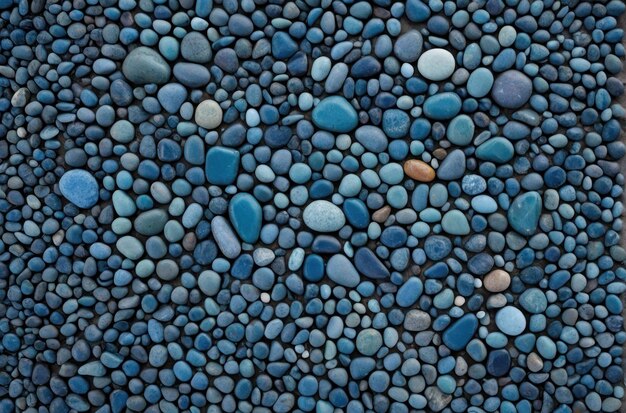 Photo blue smooth pebbles texture