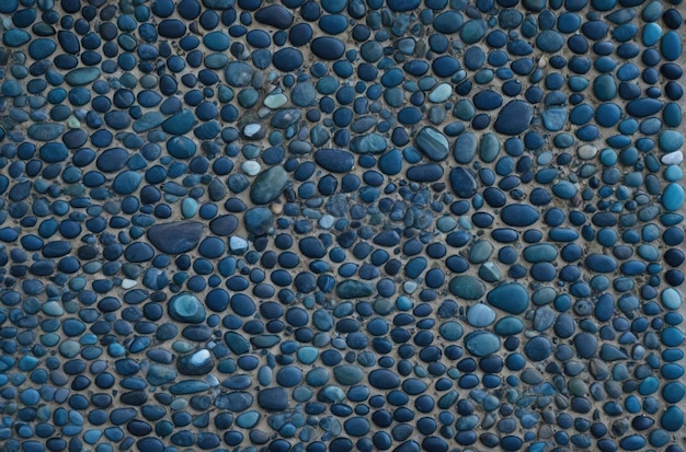 Photo blue smooth pebbles texture