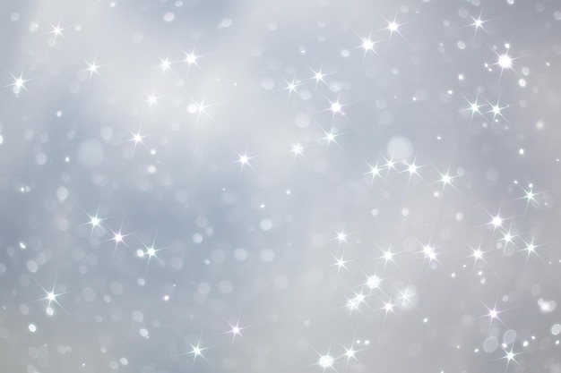 Blue snowfall bokeh background, abstract snowflake background blurred abstract blue