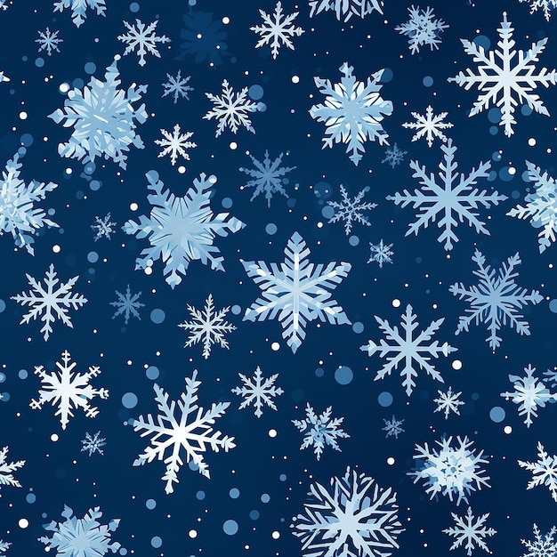 blue snowflake background seamless pattern