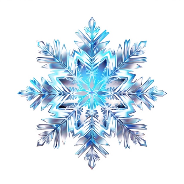 A blue snowflake with the word snow on it.