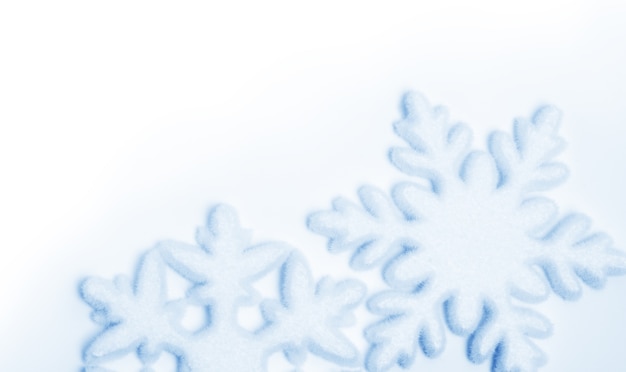 Blue snowflakes on white