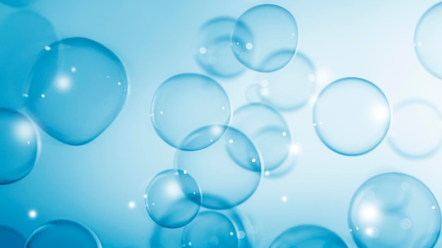 Blue Soap Bubbles Floating Texture Background Soap Sud Bubbles Water