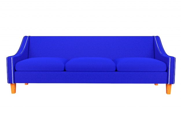 Blue Sofa and Chair fabric leather isolated