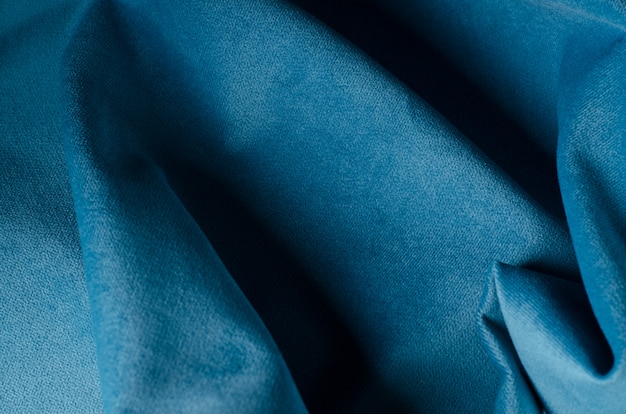 Blue soft velour fabric. fabric texture background.