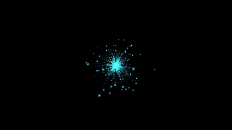 Photo blue sparkles glowing magic lights isolated on black background