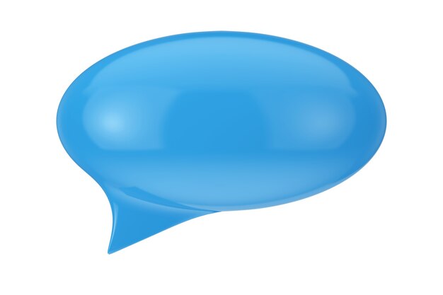 Blue Speech Bubble with Blank Space for Yours Sign on a white background. 3d Rendering